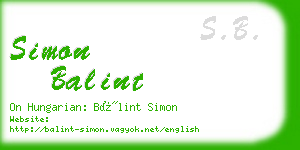 simon balint business card